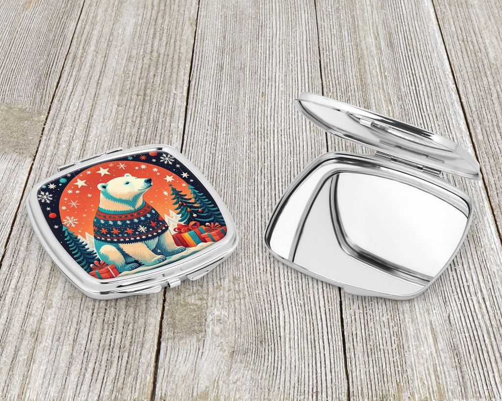 Polar Bear Christmas Compact Mirror