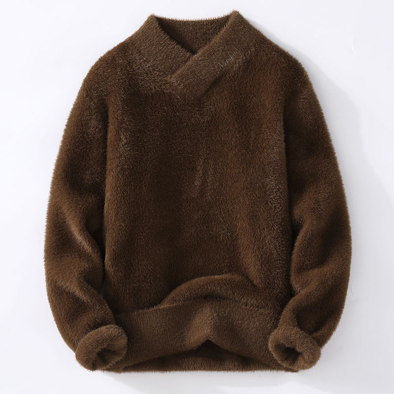 Korean Style Half Turtleneck Knitted Sweater for Men