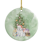 West Highland White Terrier Puppy Christmas Presents and Tree Ceramic Ornament