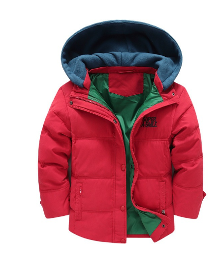 Boys' Thick Hooded Jacket - Smile (One Piece)