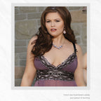 Silver Lace Waist-Cinching Cami Set for Plus Size