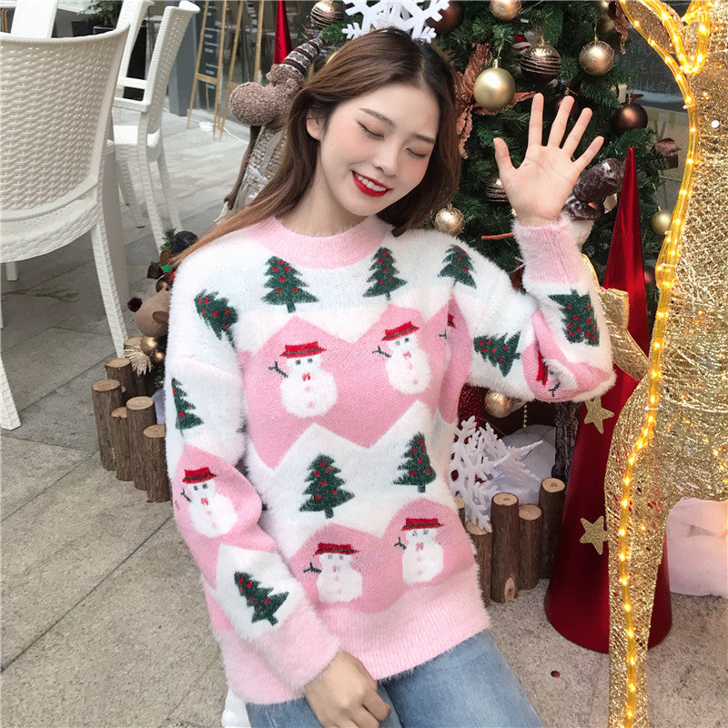 2020 Fall Winter Women's Christmas Sweater with Trees