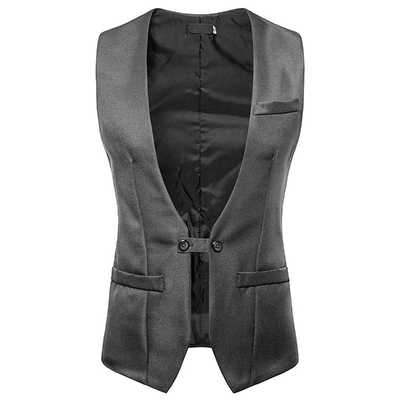 Men's Business Suit with Black Vest and Jacket