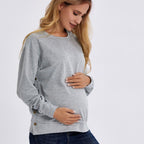 Loose Long Sleeve Maternity Sweater for Autumn & Winter