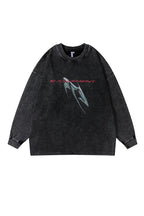 WLS Liquid Metal Print Washed Sweatshirt | Streetwear