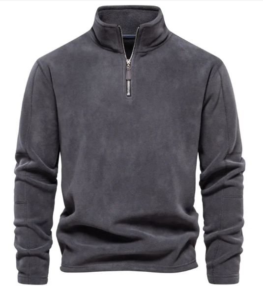 Men's Fleece Stand-Collar Zipper Sweatshirt | Streetwear