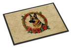 German Shepherd Christmas Flowers Doormat