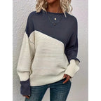 Women's Colorblock Knitted Sweater Pullover | Streetwear