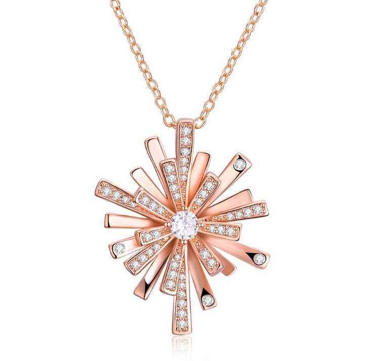 Christmas Snowflake Necklace with Accents