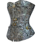 Gothic Corset with Printed Steel Buckles and Shaping Design