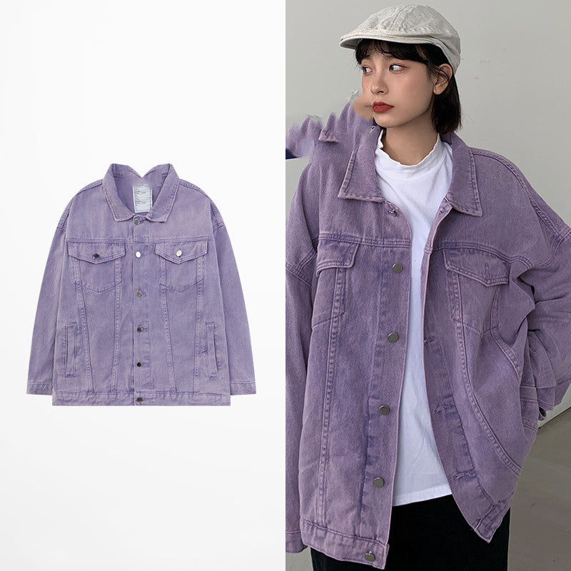 Loose Top Stitching Lapel Jacket