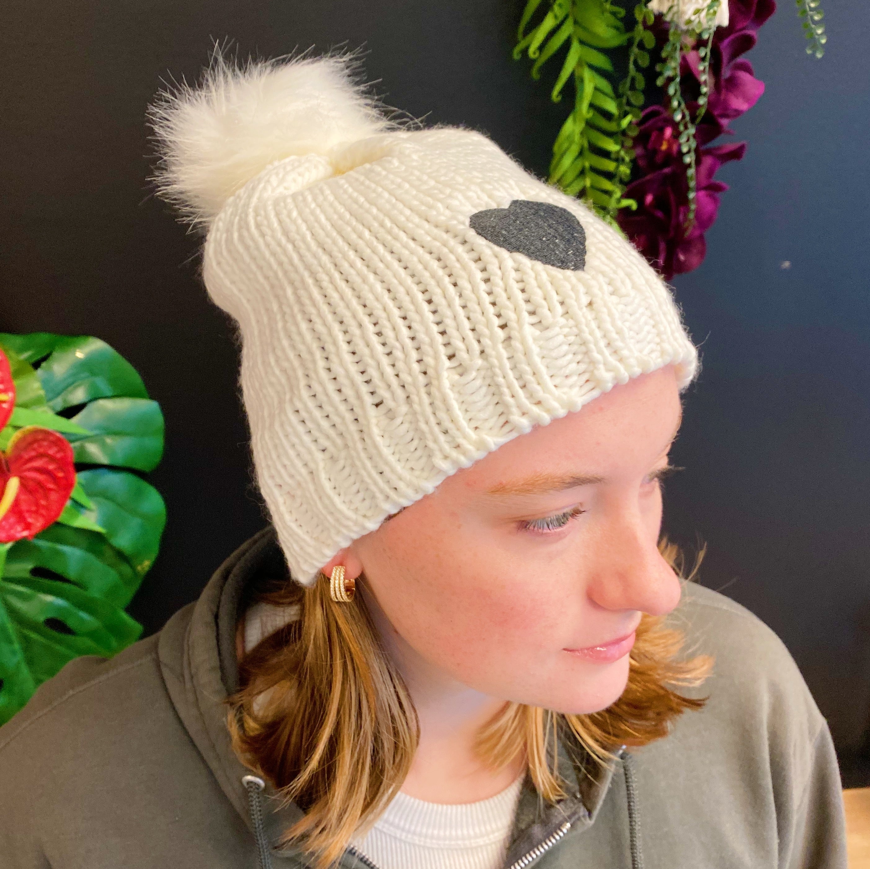 True To Your Heart Cozy Knit Beanie | Embroidered Cap