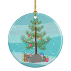 Agouti Chinchilla Merry Christmas Ceramic Ornament
