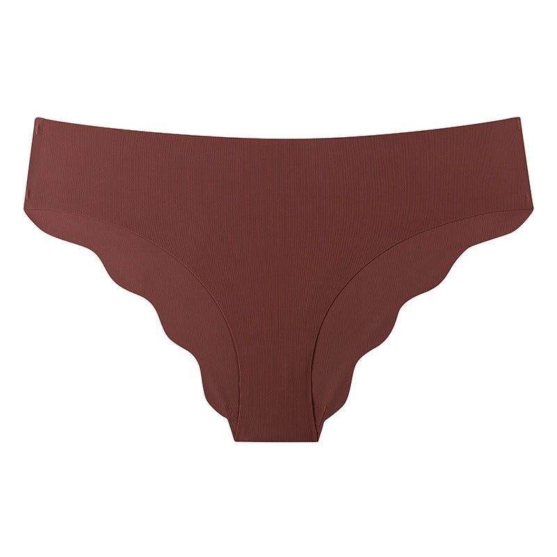 Seamless Ice Silk Ruffled Low Waist Panties