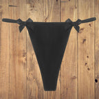 Women's Bowknot Low Waist Thong with Metal Chain