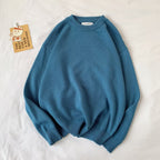 Men's Loose Casual Sweater with Round Neck Design