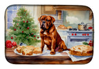 Dogue de Bordeaux Christmas Cookies Dish Drying Mat