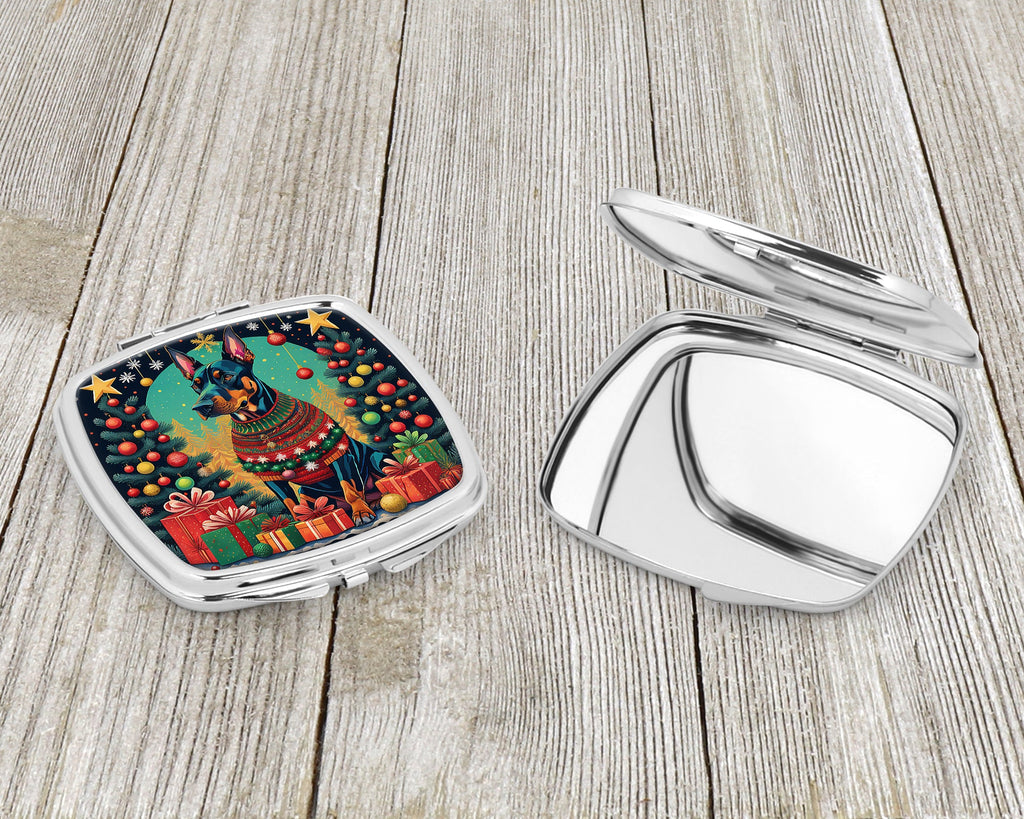 Doberman Pinscher Christmas Compact Mirror