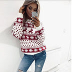 Christmas Reindeer Print Hoodie Sweatshirt | Streetwear