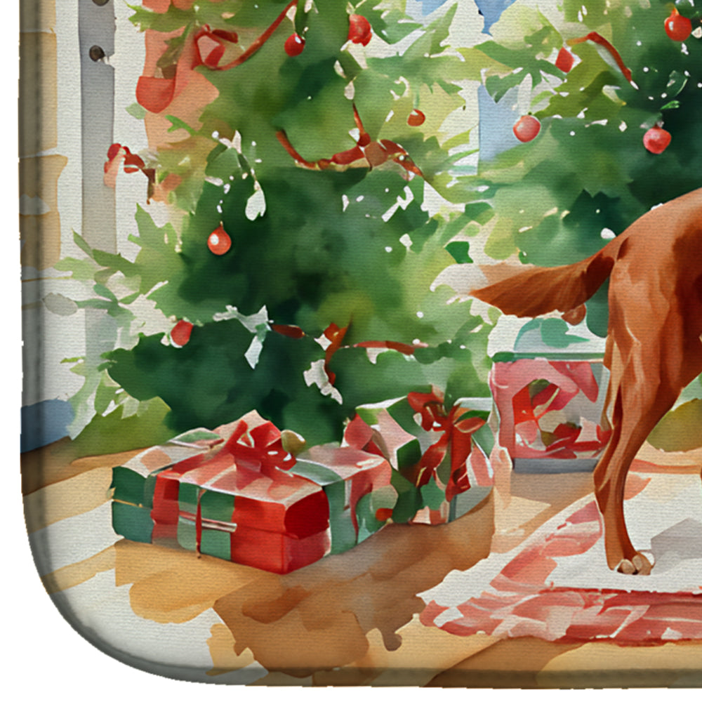 Redbone Coonhound Christmas Cookies Dish Drying Mat