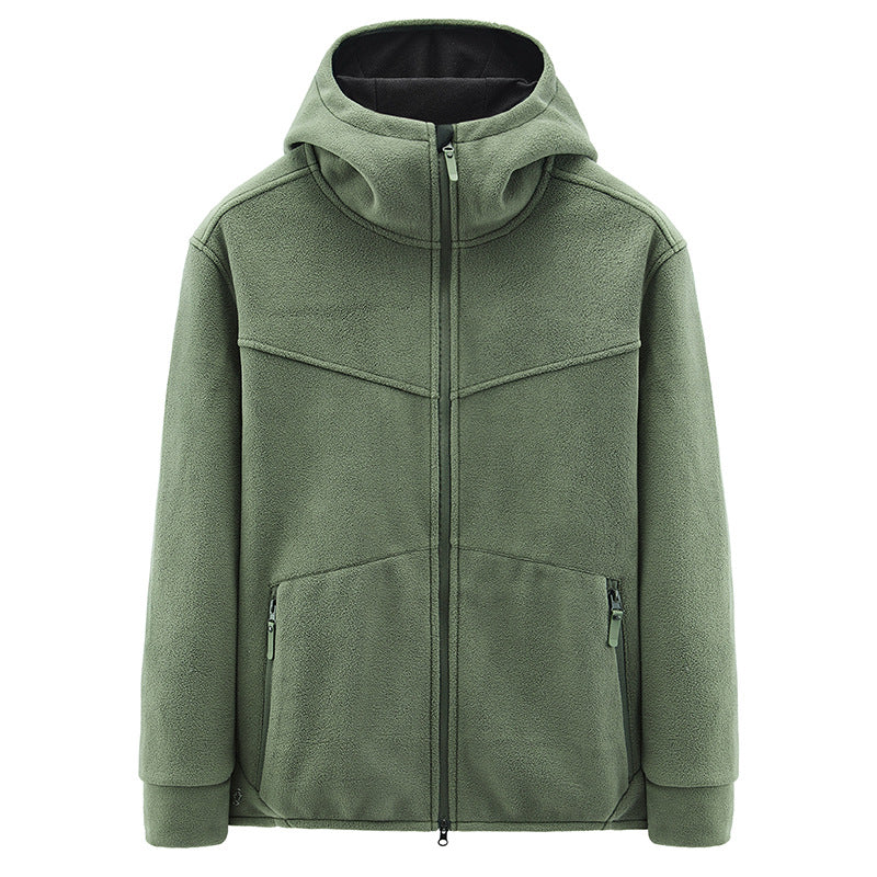Men's Plush Fleece Jacket Sweater Coat