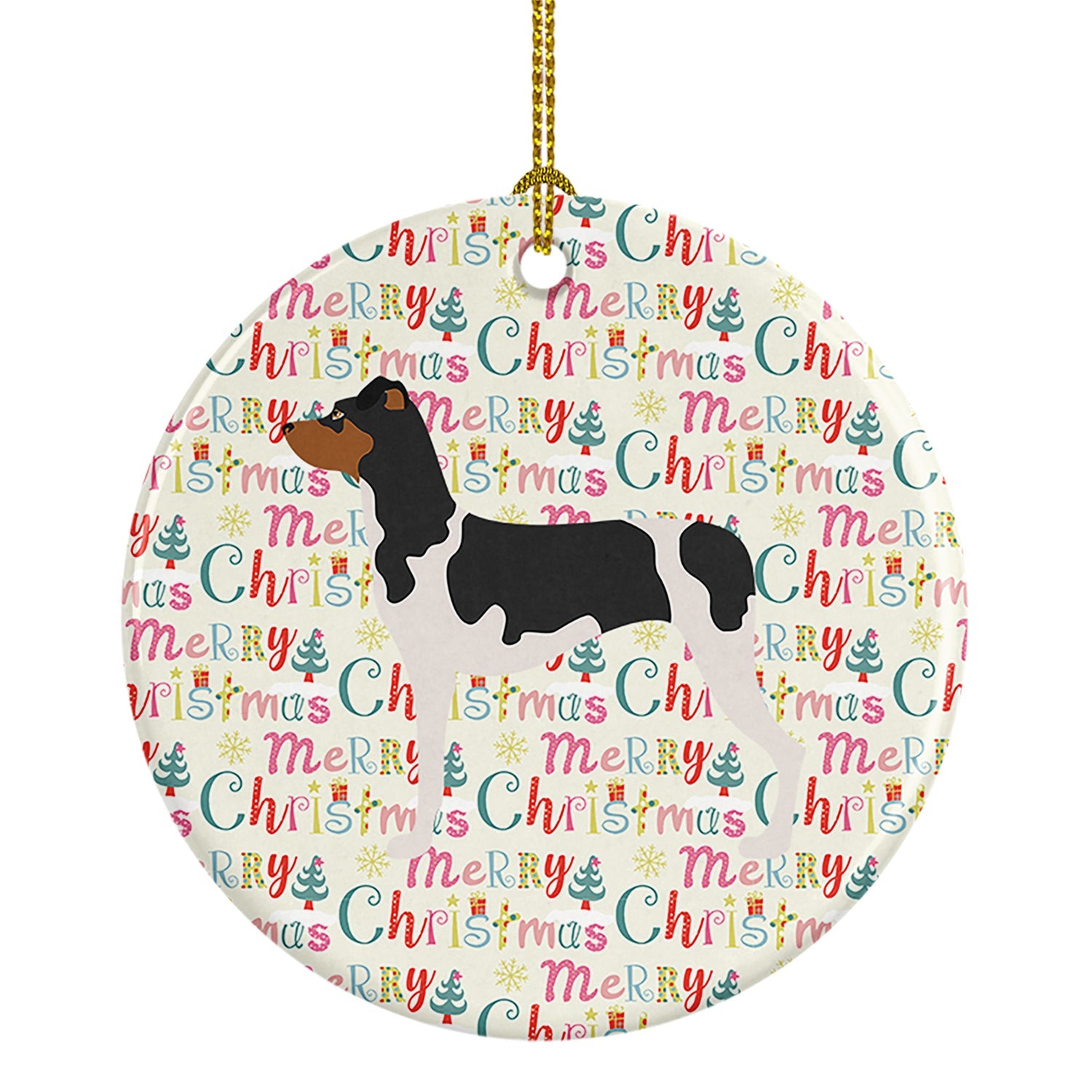Brazilian Terrier Merry Christmas Ceramic Ornament