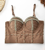 Beaded Shaping Corset Tube Top