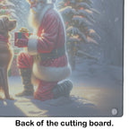 Chesapeake Bay Retriever and Santa Claus Glass Cutting Board