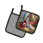 Great Pyrenees and Santa Claus Pair of Pot Holders