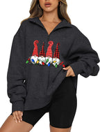 Amazon Women's Plus Size Christmas Hoodie with Half Zip | Streetwear