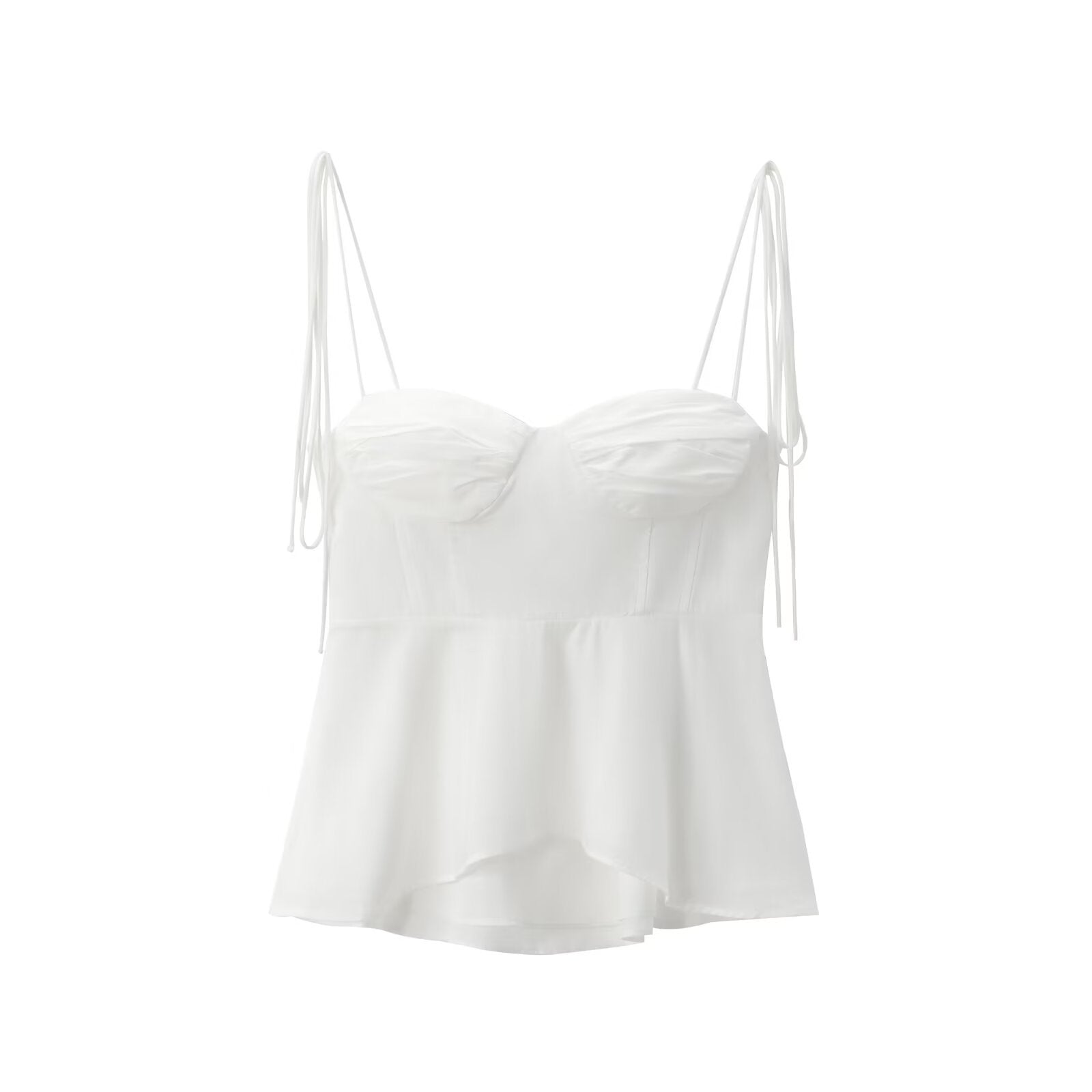Satin Bustier Peplum Cami Top