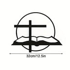 Metal Bible Verse Wall Decor Sign (Black)