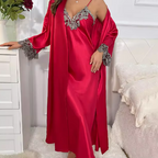 Lapel Long Nightgown