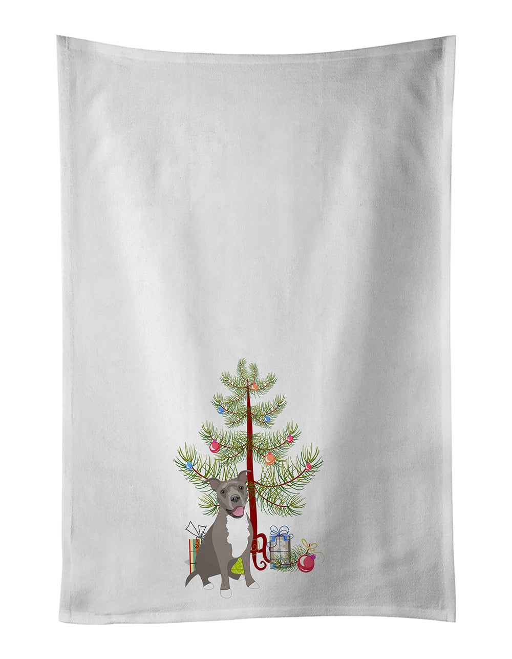 Pit Bull Blue #1 Christmas Kitchen Towel Set of 2