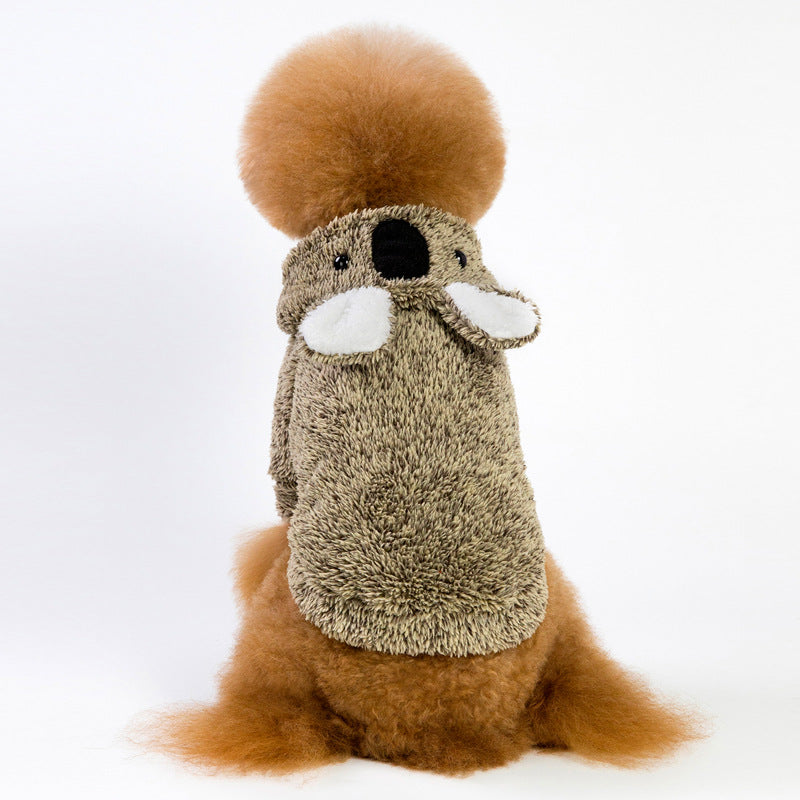Thick Coral Fleece Sloth Bear Dog Clothes