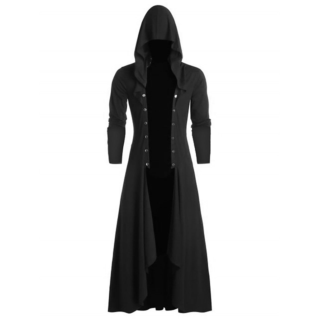 Men's Retro Steampunk Gothic Windbreaker Long Coat