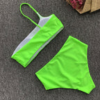 Chanshuang 2019 High-Waisted One-Shoulder Bikini Set