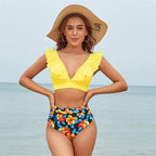 2022 High Waist Bikini with Flounce Swimwear