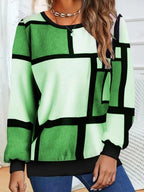 Casual 3D Printed Geometric Long Sleeve Sweater