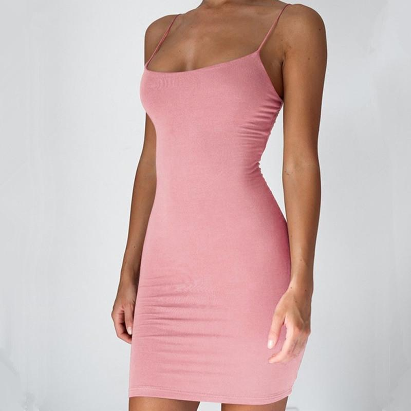 Solid Halter Bodycon Dress