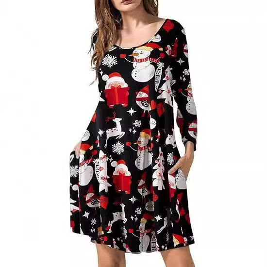 Christmas Printed Dress