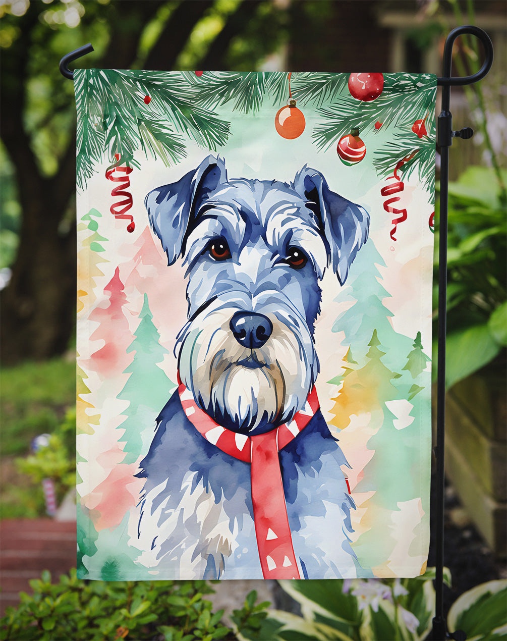 Schnauzer Christmas Garden Flag