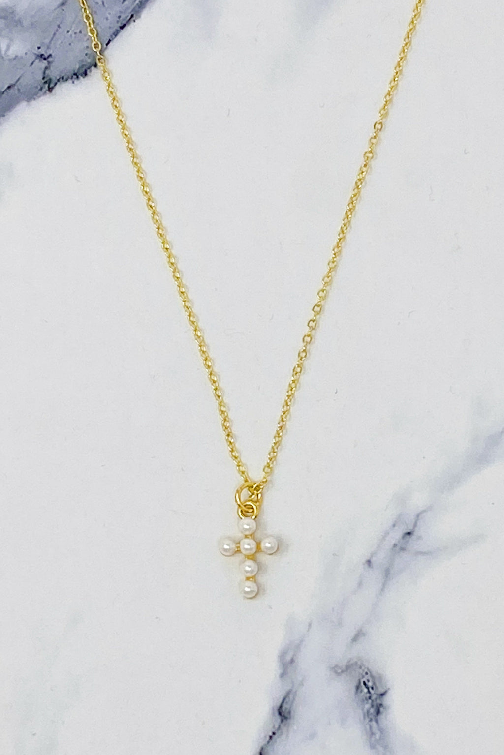 Shell Pearl Cross Necklace | Christian Jewelry