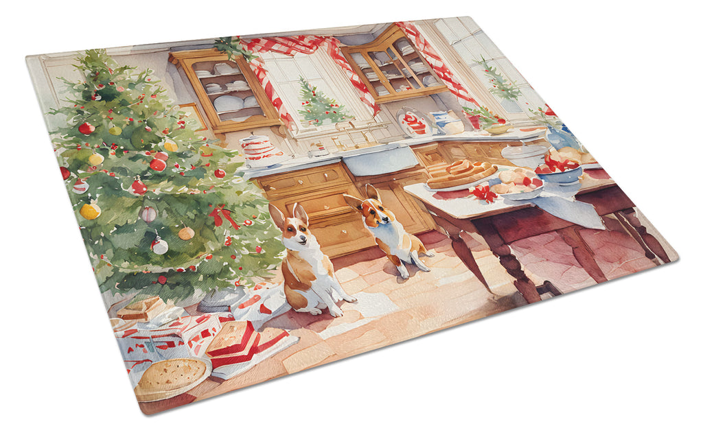 Corgi Christmas Cookies Glass Cutting Board