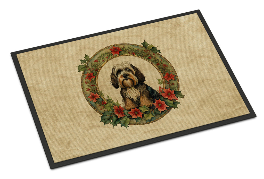 Tibetan Terrier Christmas Flowers Doormat