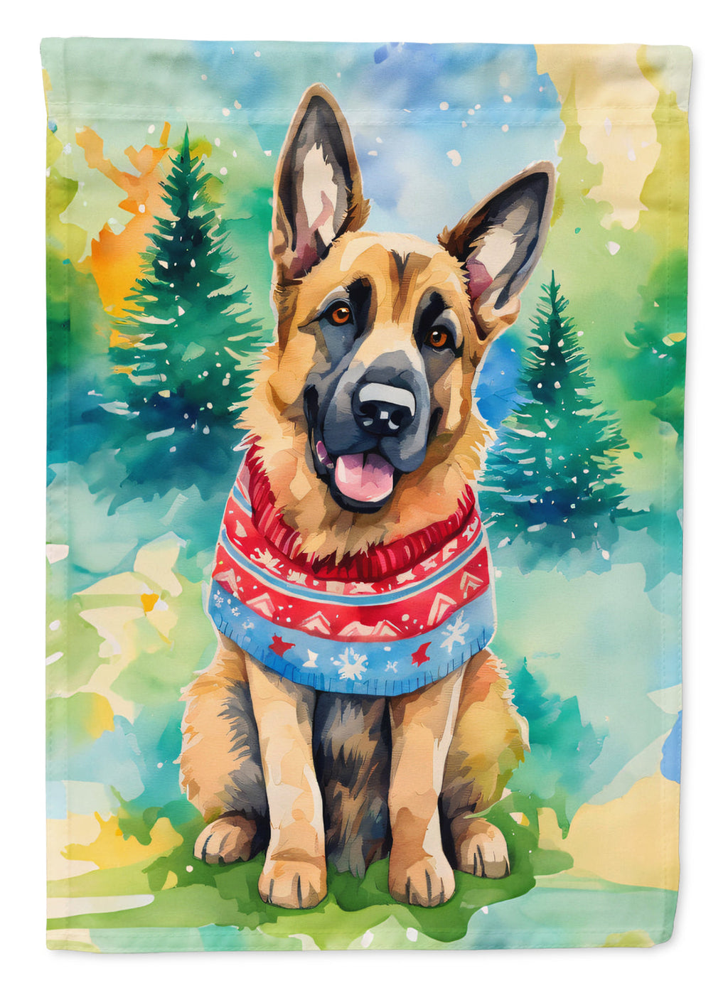 German Shepherd Christmas Garden Flag