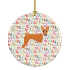 Basenji Merry Christmas Ceramic Ornament
