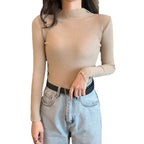 2023 Korean Slim Fit Turtleneck Knit Top for Women