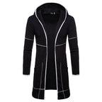 2024 Men's Solid Hooded Long Sleeve Trench Coat