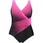 Plus Size Women's High Waist Gradient Swimsuit Dress